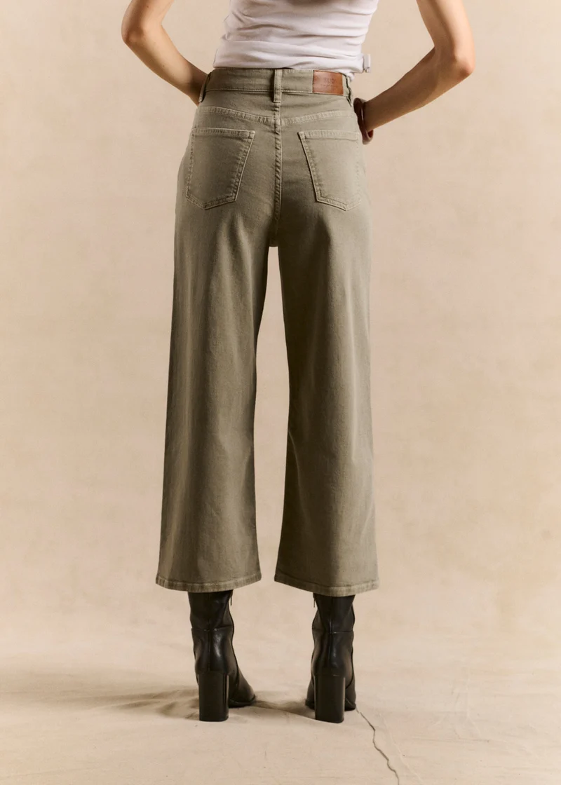 Jean taille haute coupe large 7/8