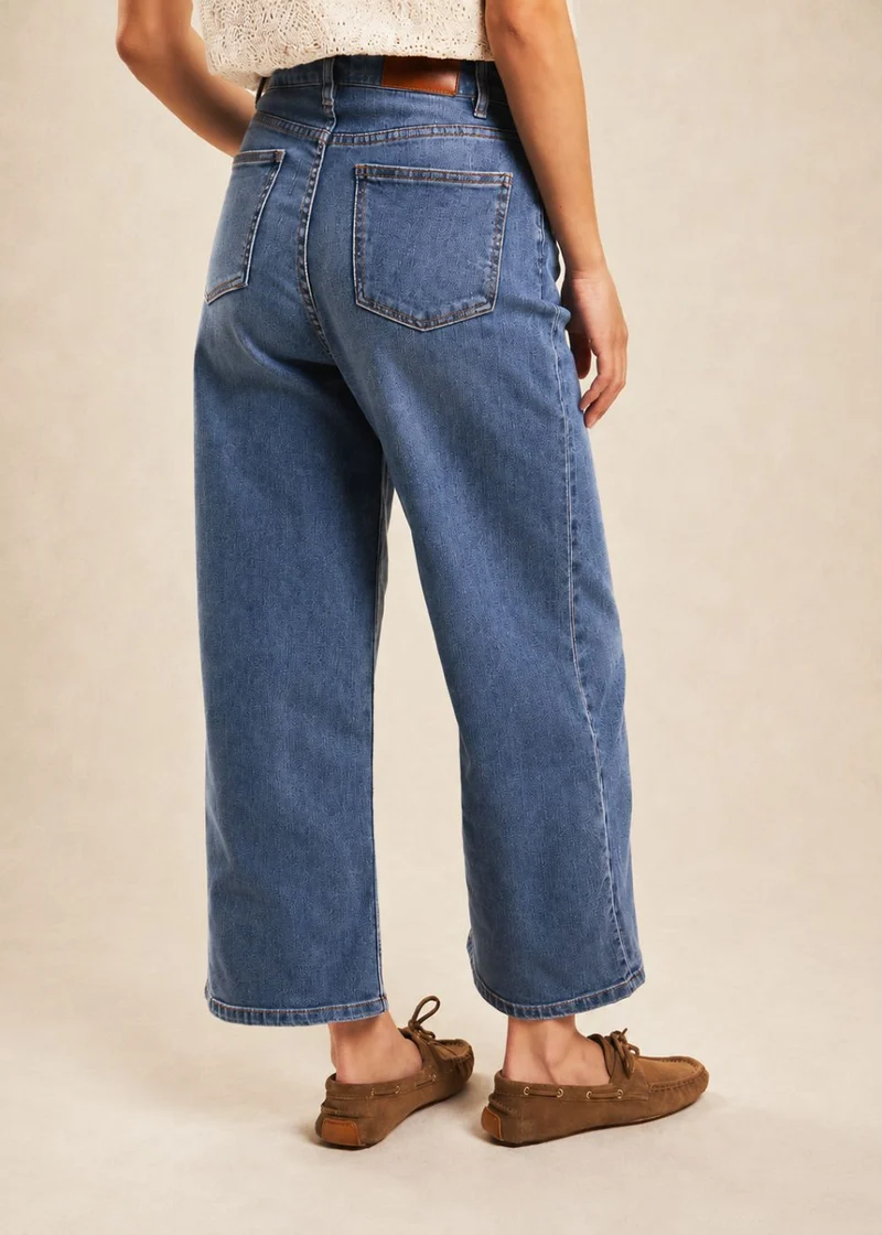 Jean taille haute coupe large 7/8