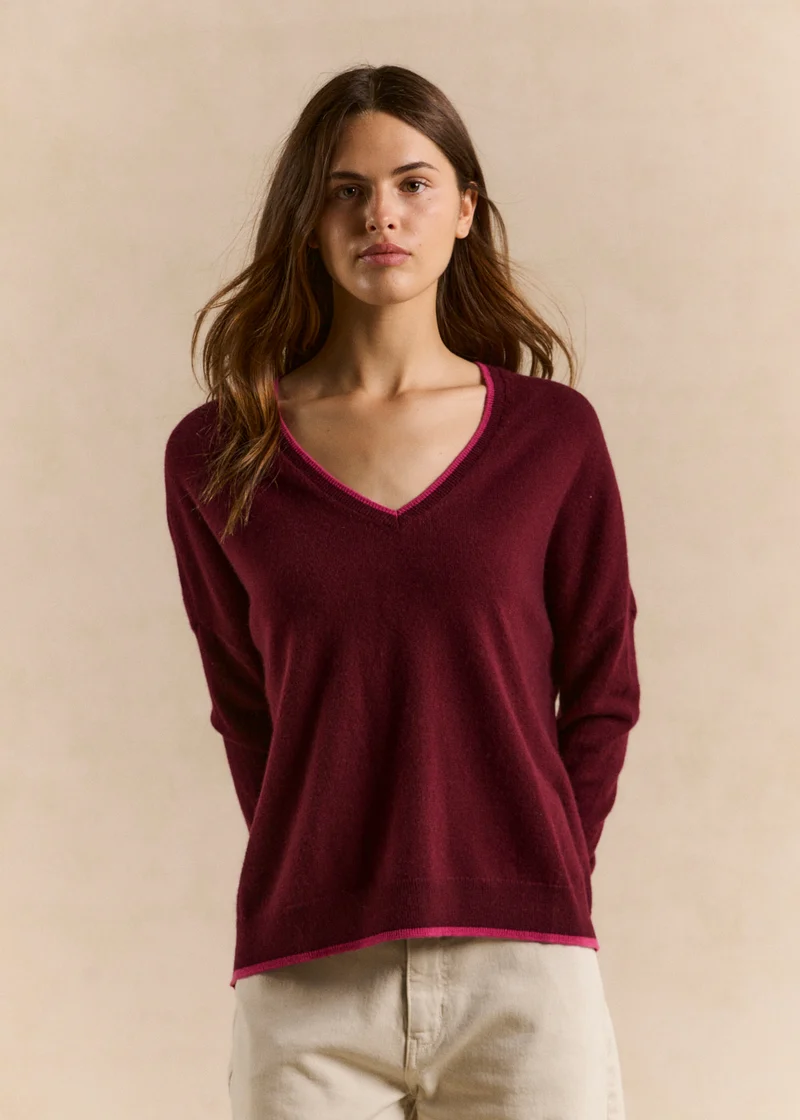 Pull col V en cachemire