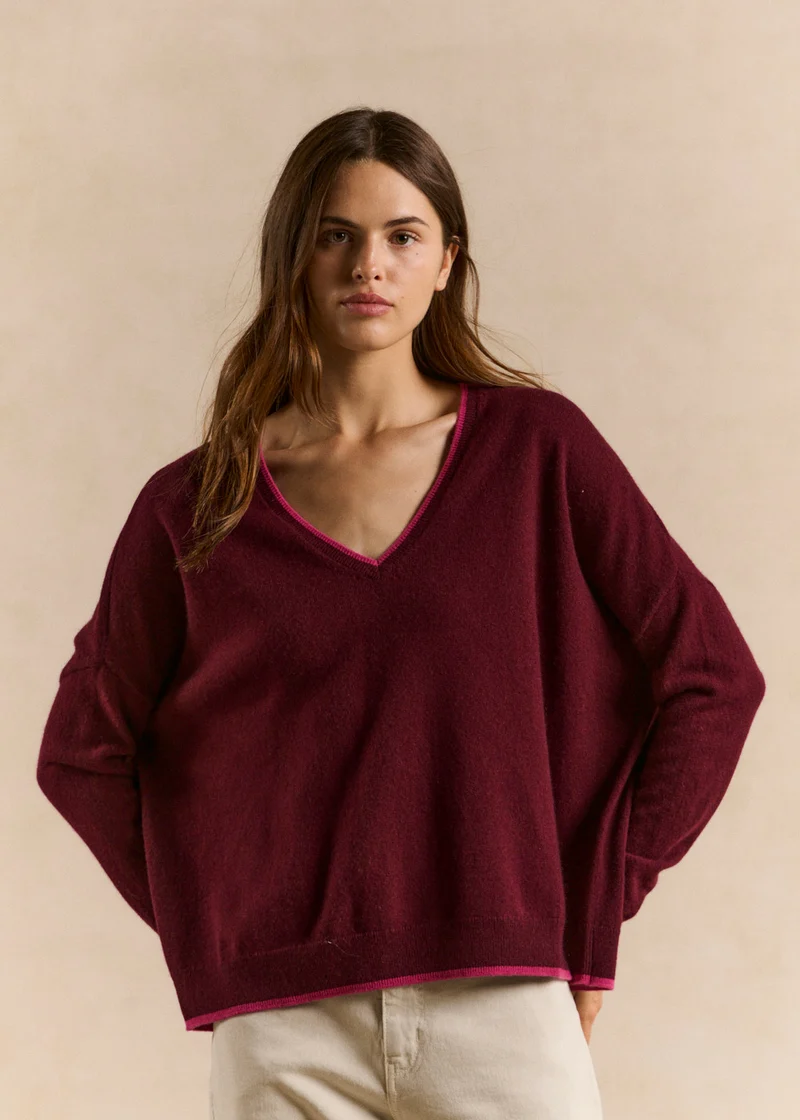 Pull col V en cachemire