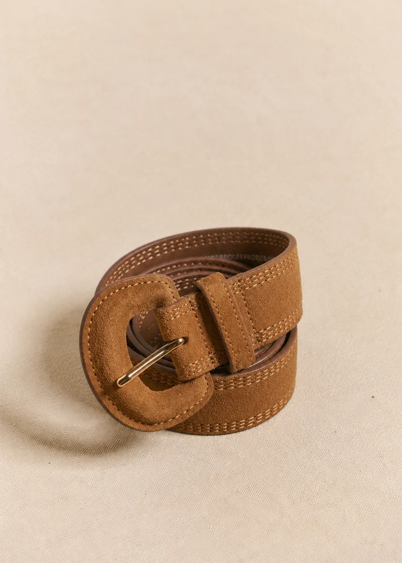 Ceinture en cuir finition suédée