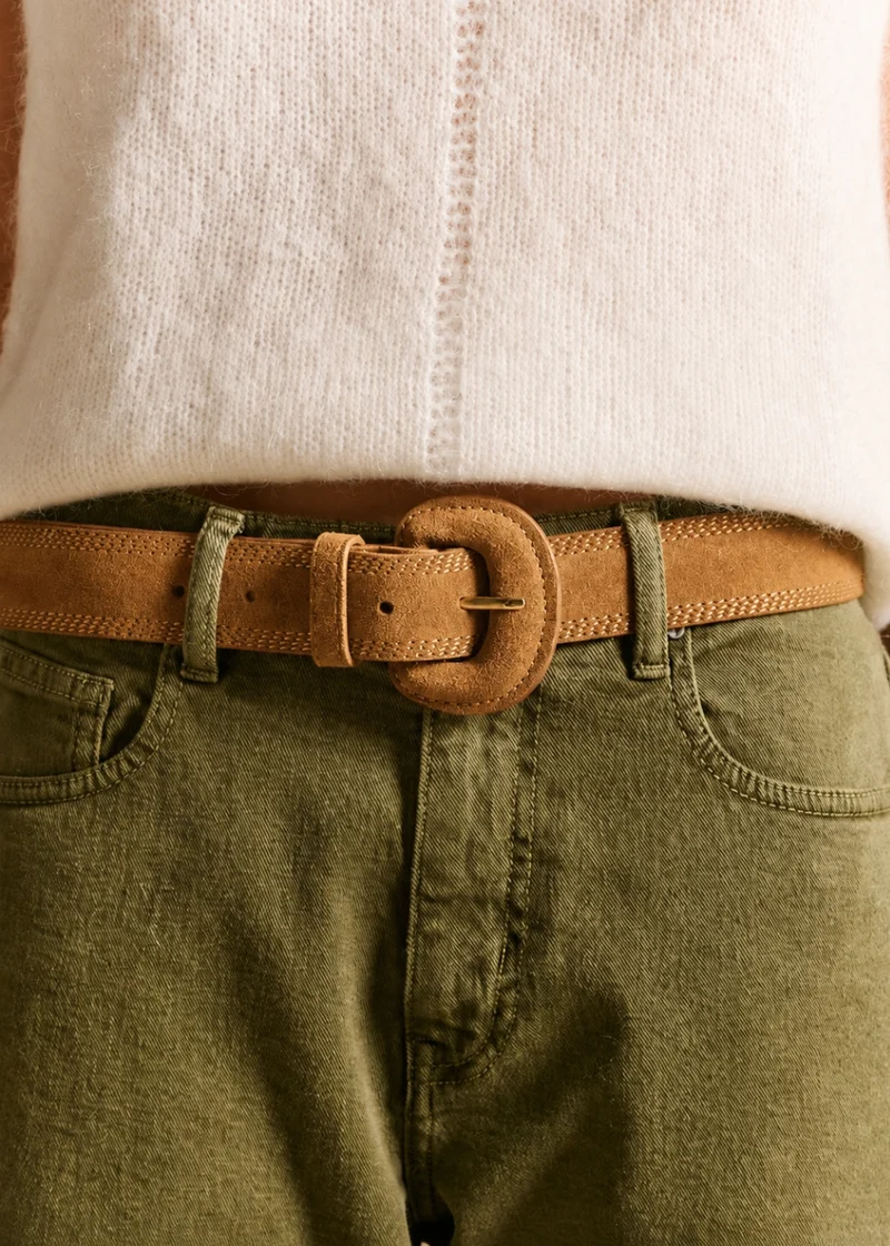 Ceinture en cuir finition suédée