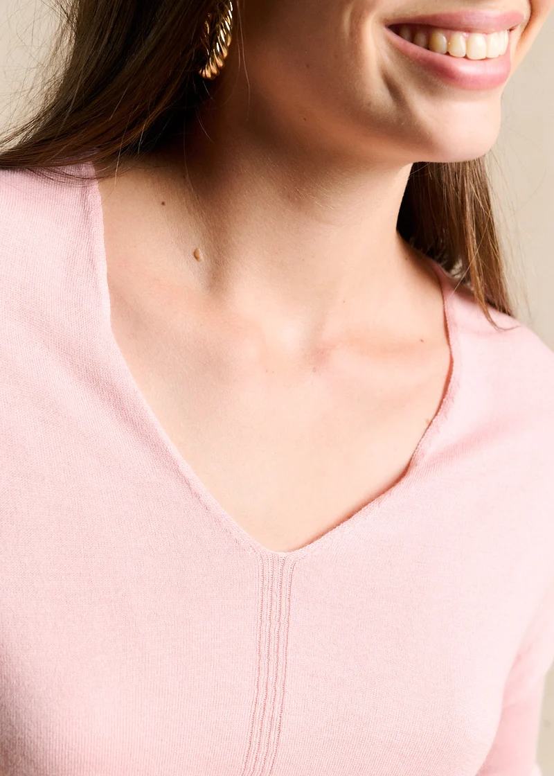 Pull col V oversize avec manches mi-longues