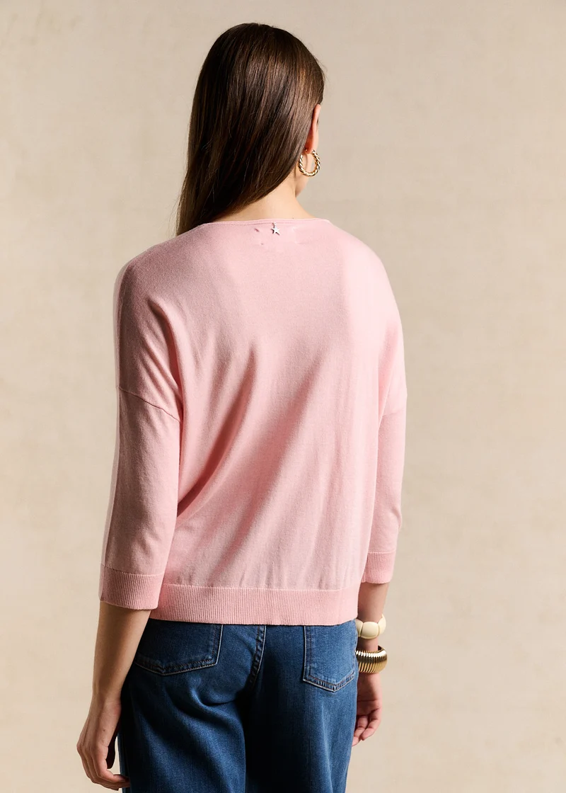 Pull col V oversize avec manches mi-longues