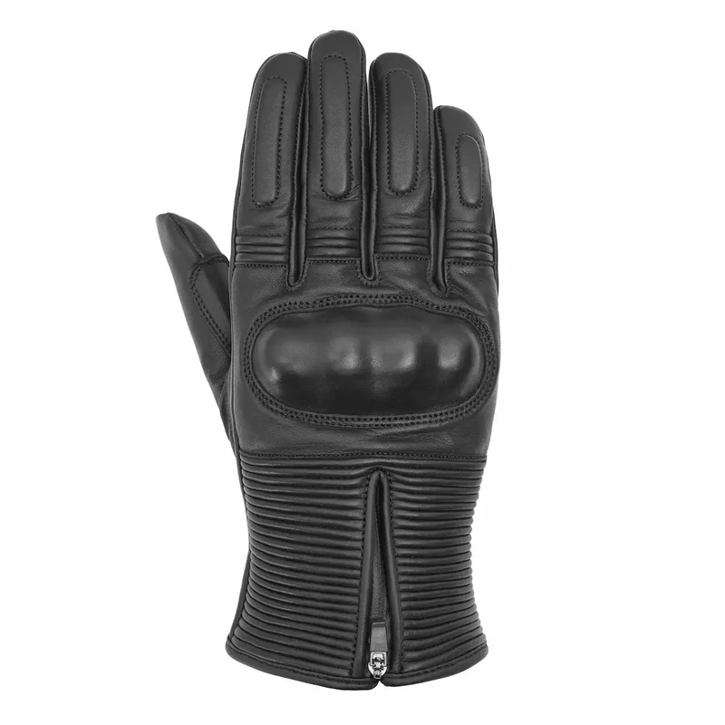 Gants Moto Cuir Vintage Mi-Saison Homme Noir – Coque CE 1KP