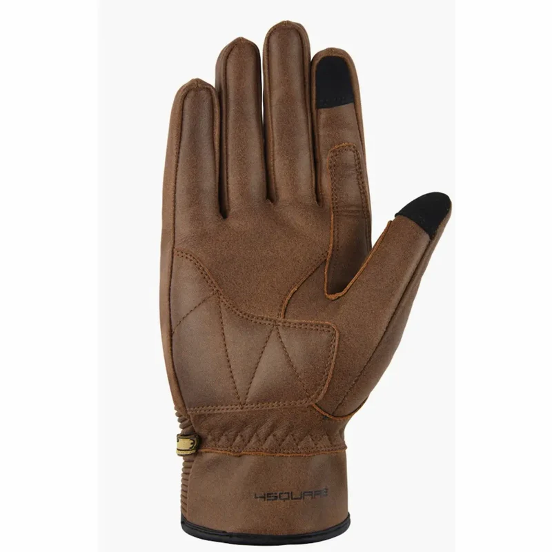 Gants Moto Cuir Vintage Mi-Saison Homme Marron Vieilli – Coque CE 1KP