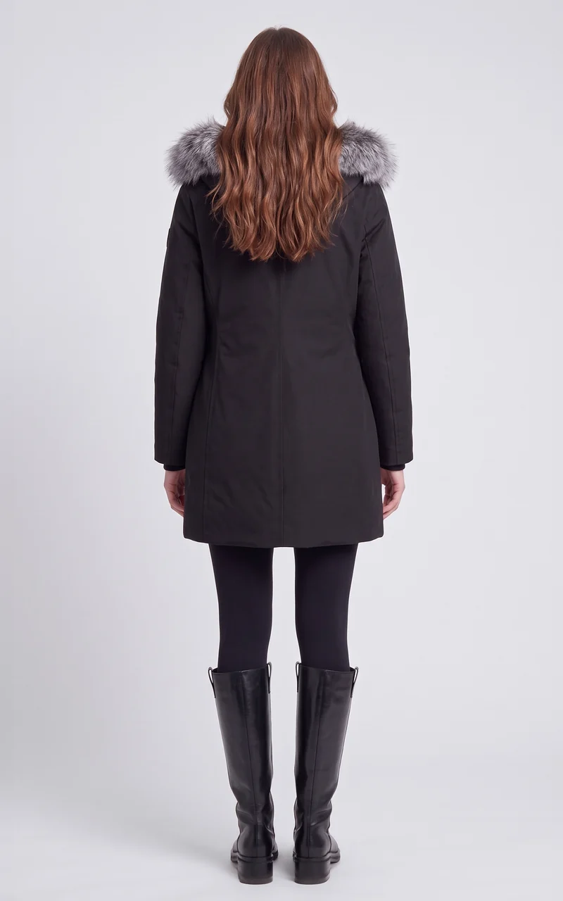 Manteau 2-en-1 en duvet et fourrure SHILOH-XZ noir