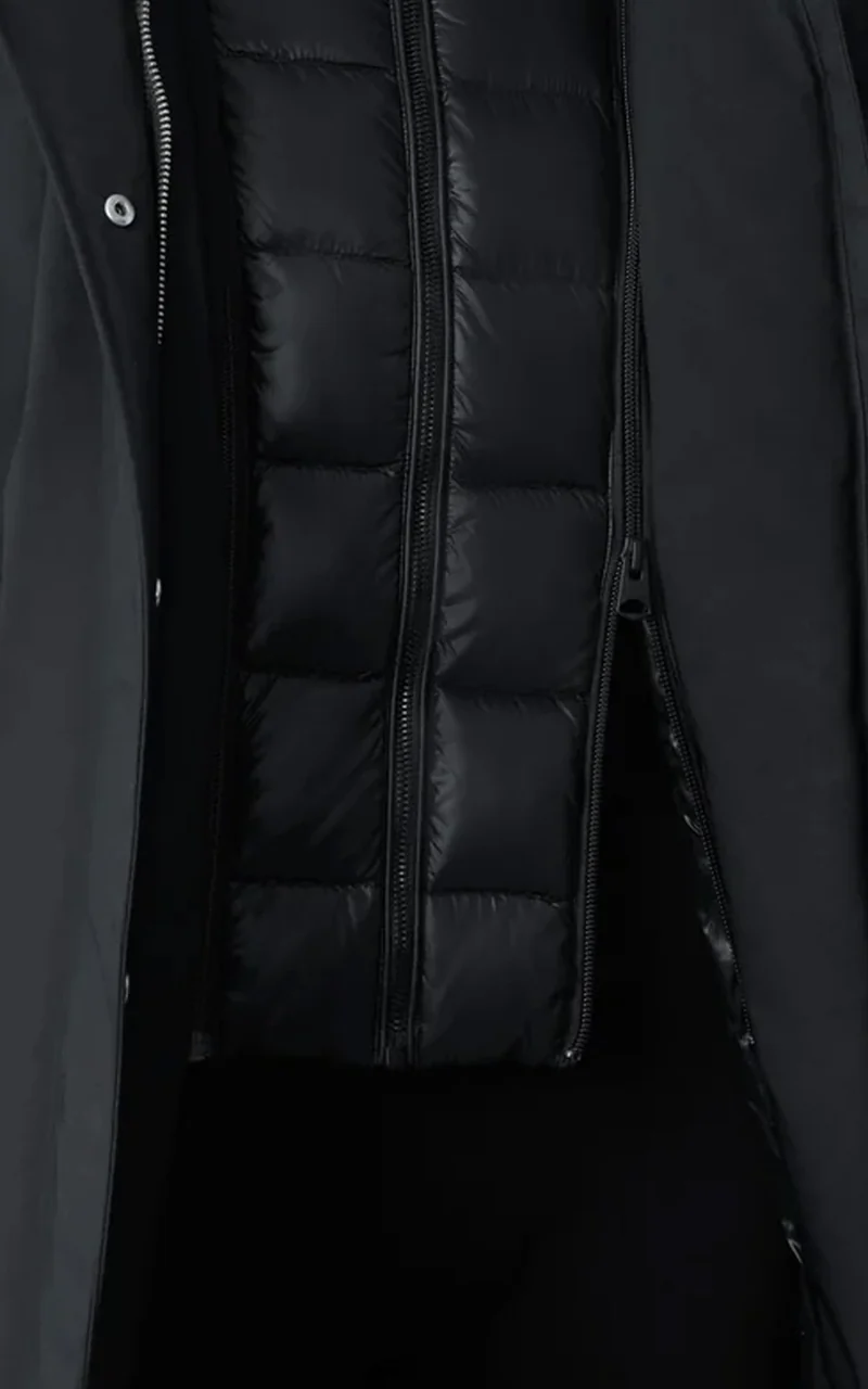 Manteau 2-en-1 en duvet et fourrure SHILOH-XZ noir