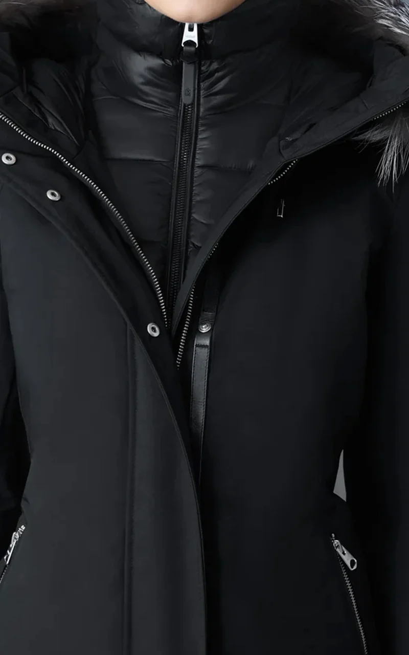 Manteau 2-en-1 en duvet et fourrure SHILOH-XZ noir