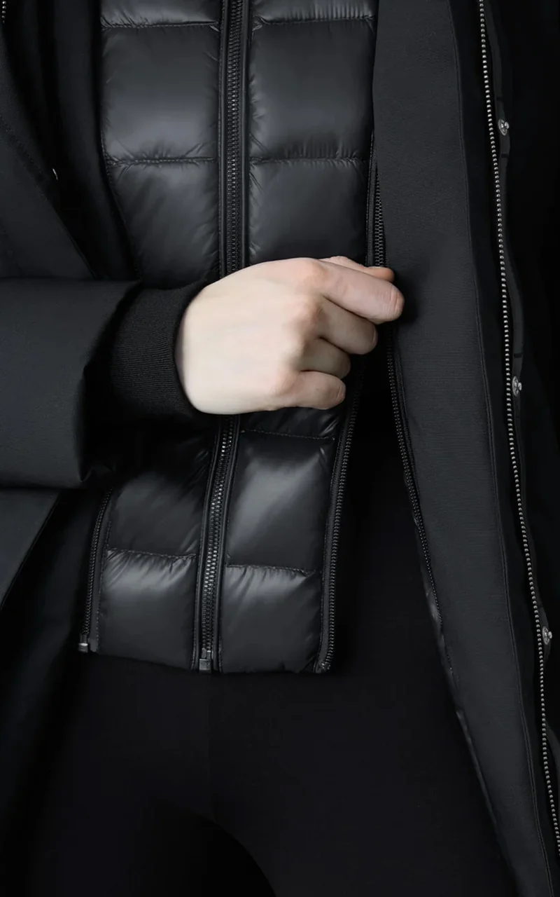 Manteau 2-en-1 en duvet et fourrure SHILOH-XZ noir