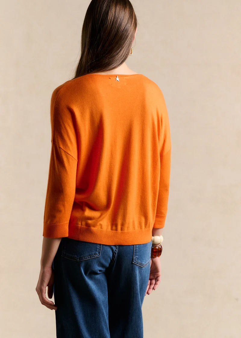 Pull col V oversize avec manches mi-longues