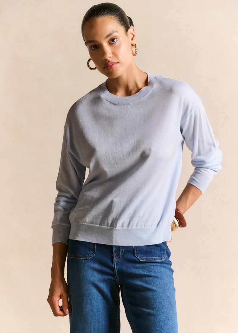 Pull col rond en laine