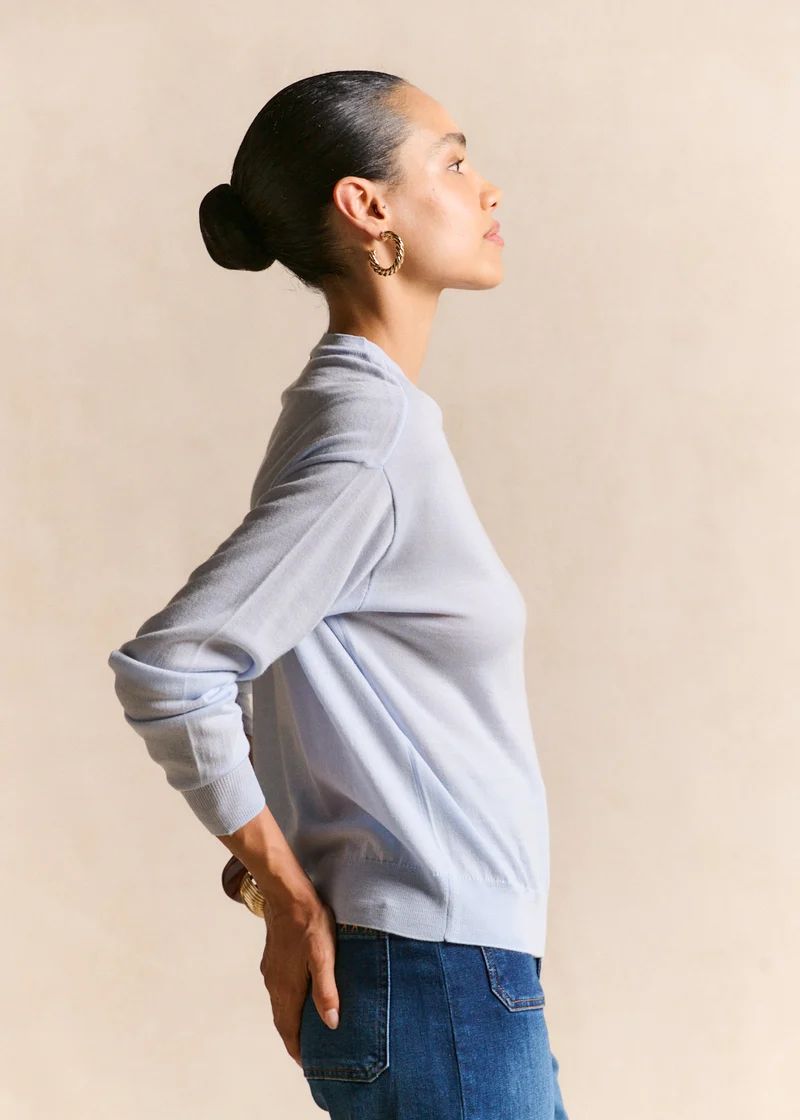 Pull col rond en laine