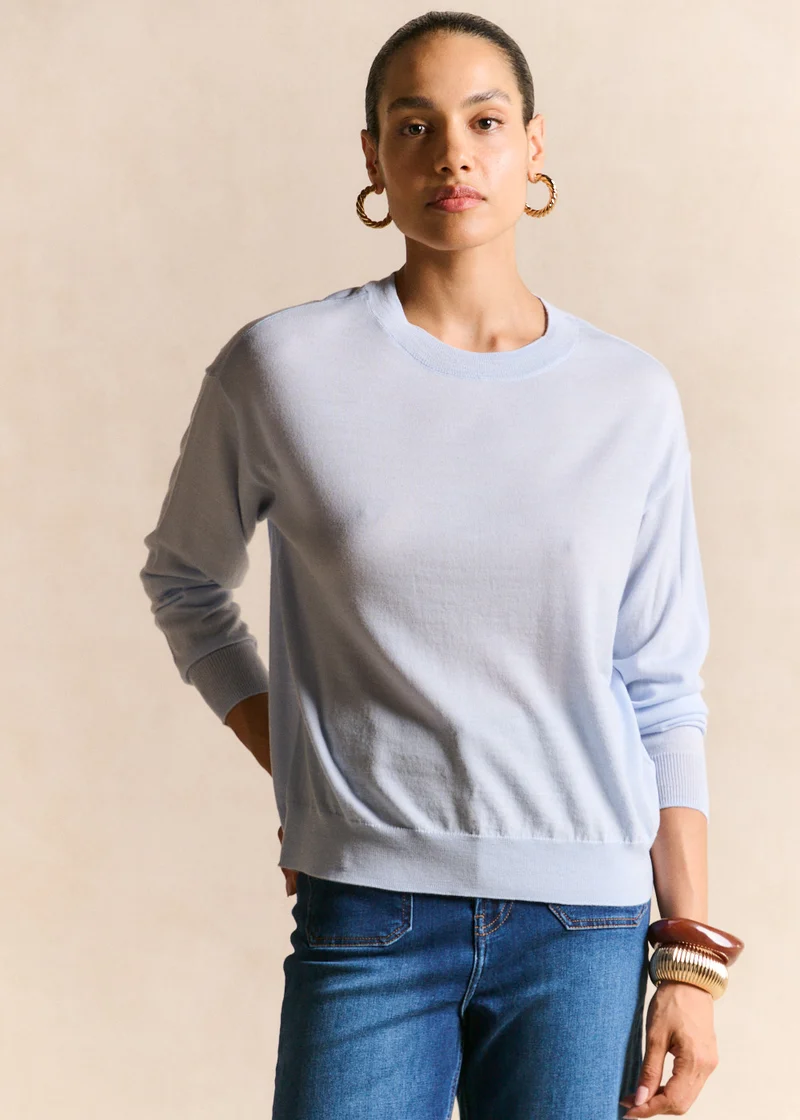 Pull col rond en laine