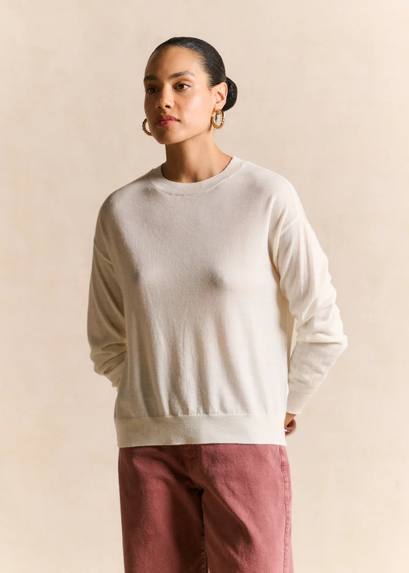 Pull col rond en laine