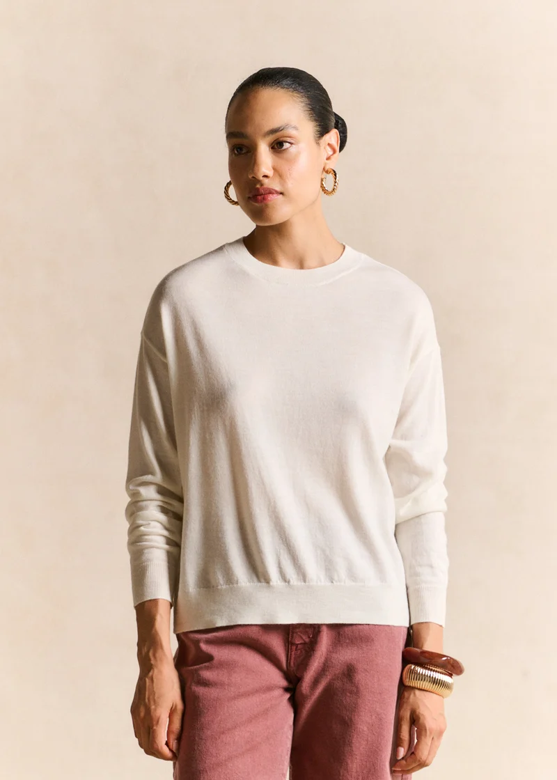Pull col rond en laine