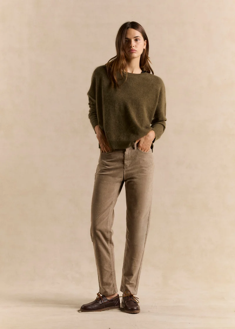 Pantalon slim en velours