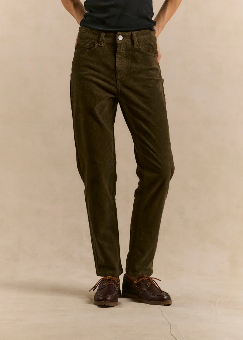 Pantalon slim en velours