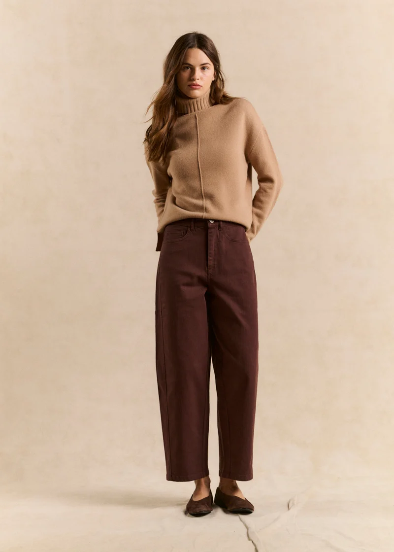 Pantalon coupe boule cinq poches