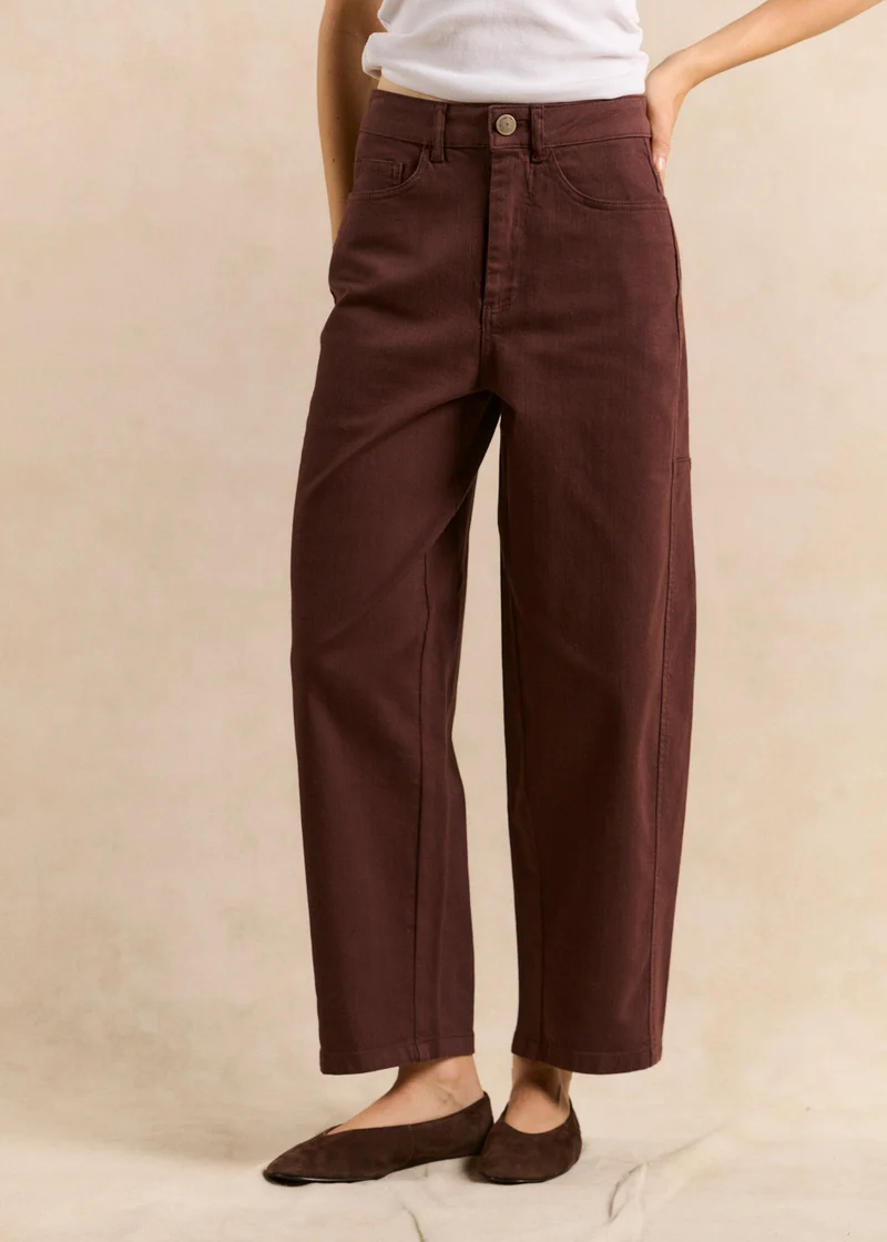 Pantalon coupe boule cinq poches