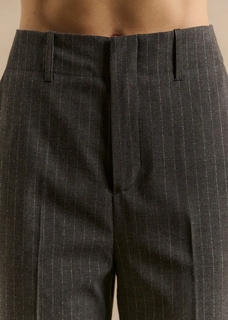 Pantalon tailleur taille haute plissé
