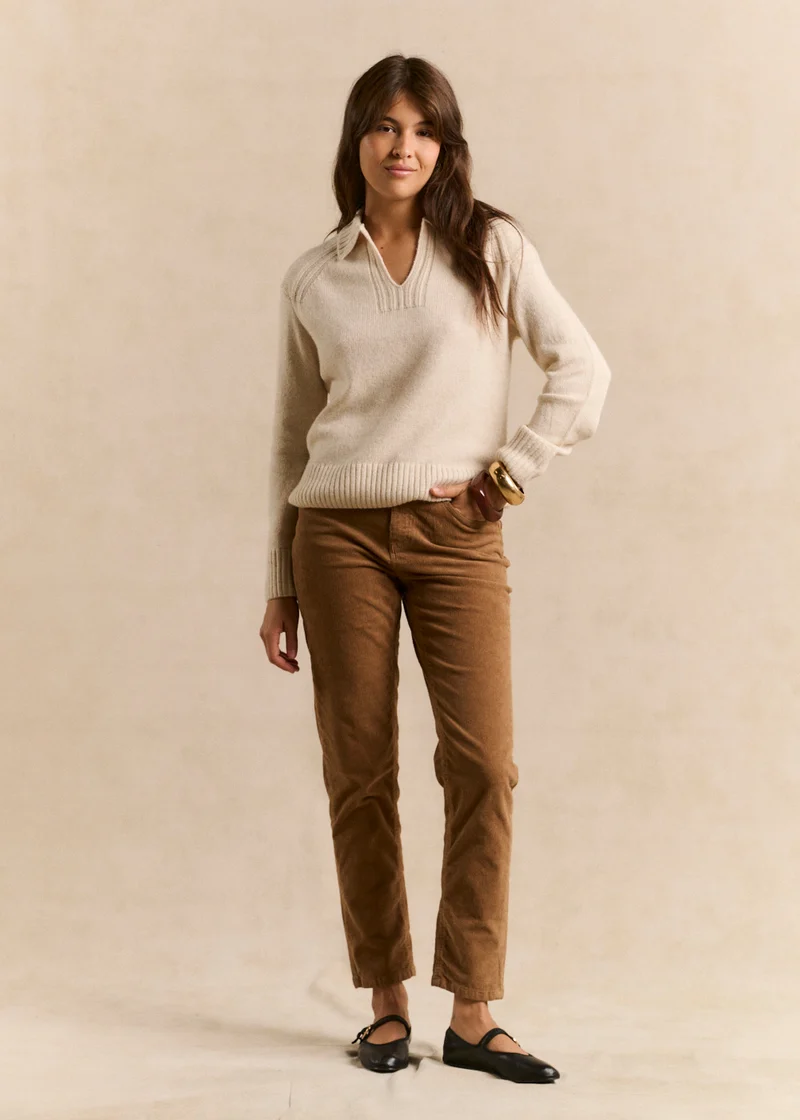 Pantalon slim en velours