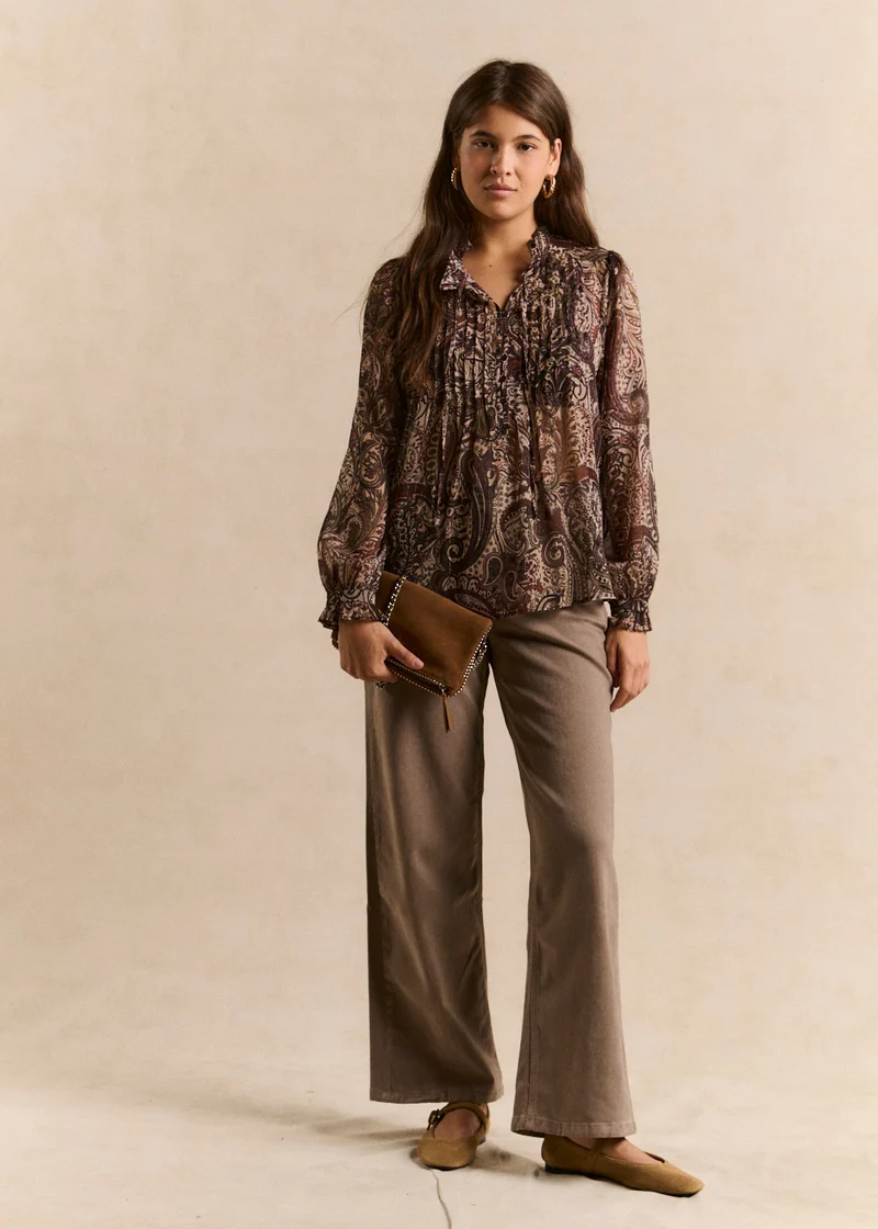 Pantalon droit toucher peau de pêche