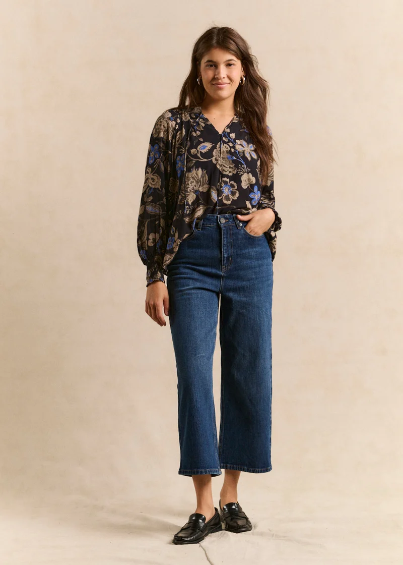 Jean taille haute coupe large 7/8