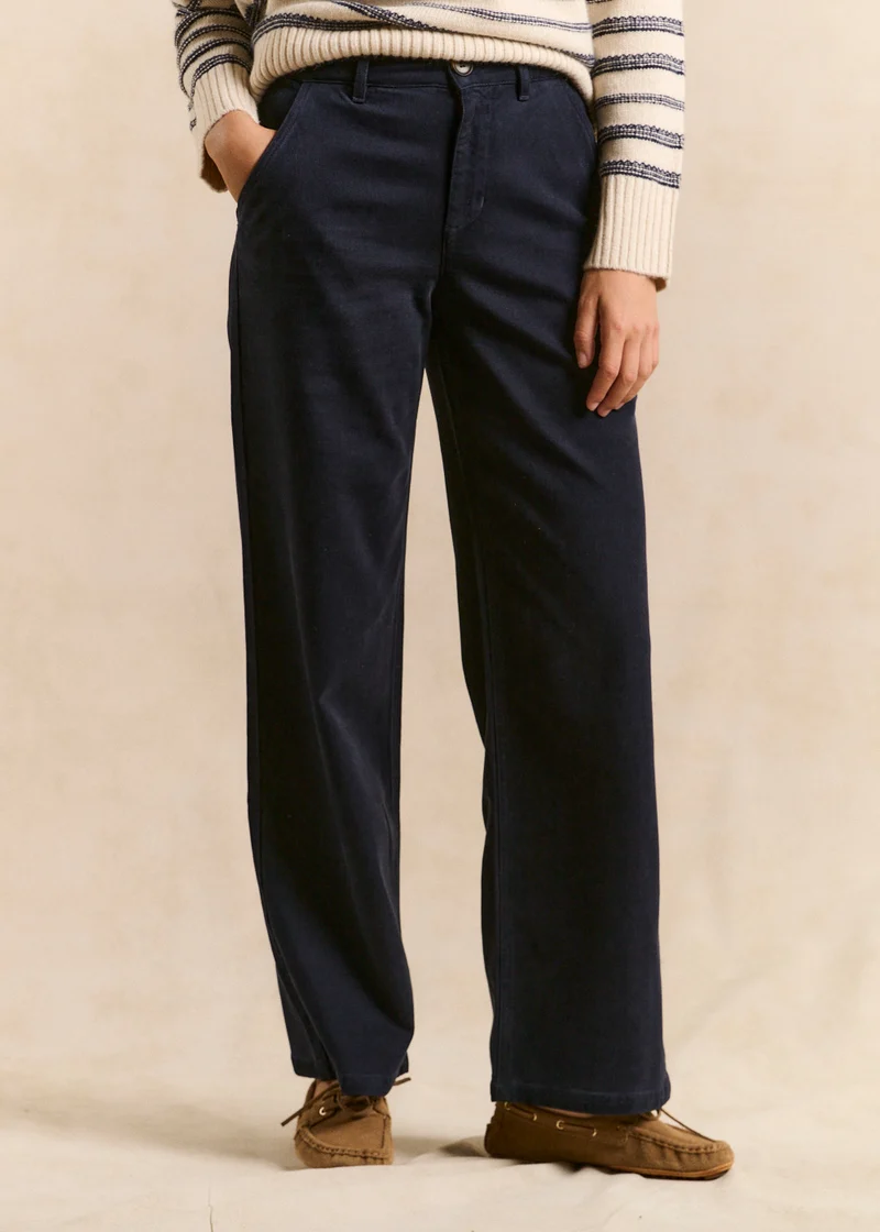 Pantalon droit toucher peau de pêche