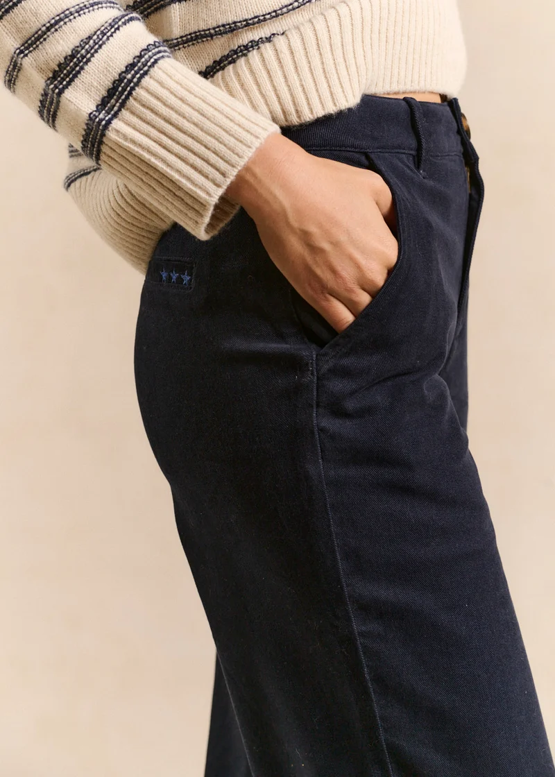 Pantalon droit toucher peau de pêche