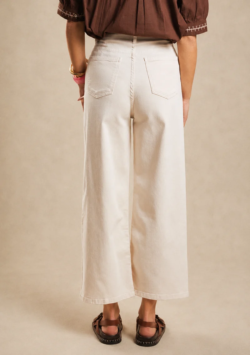 Jean taille haute coupe large 7/8