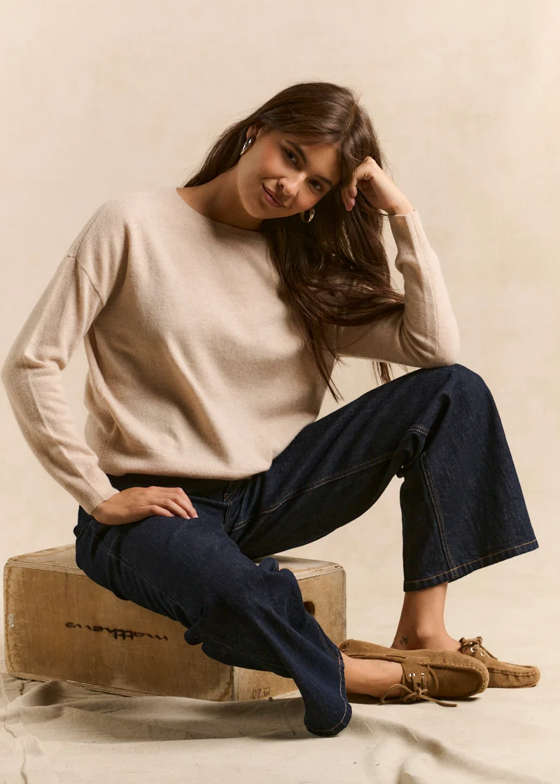 Pull ample en cachemire et fil métallisé