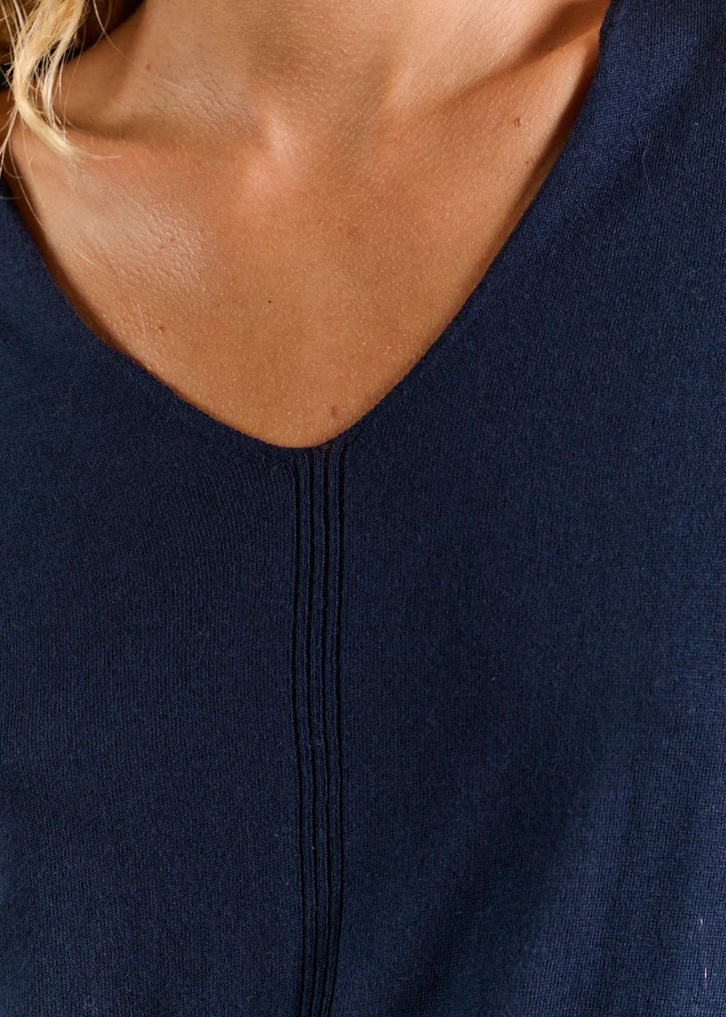 Pull col V oversize avec manches mi-longues