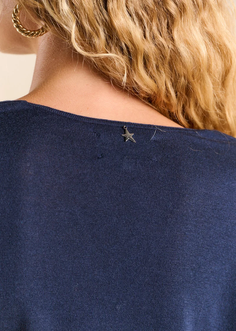 Pull col V oversize avec manches mi-longues