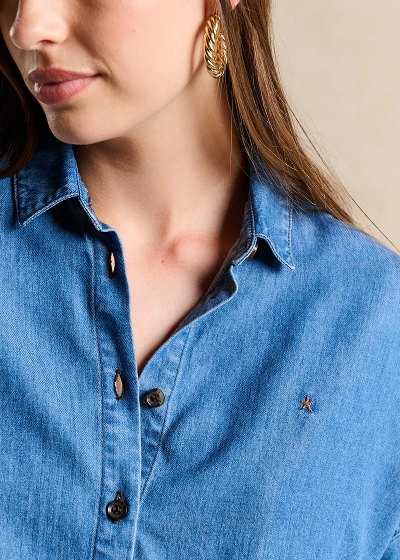 Chemise ample effet denim
