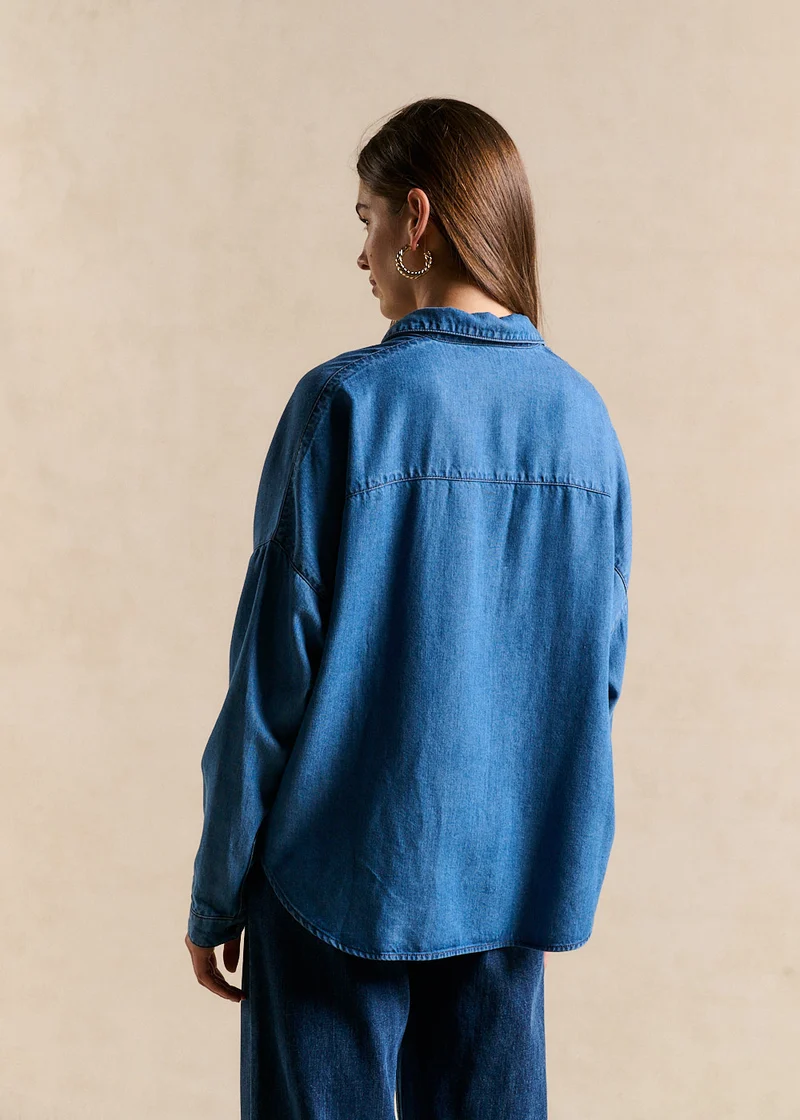 Chemise ample effet denim