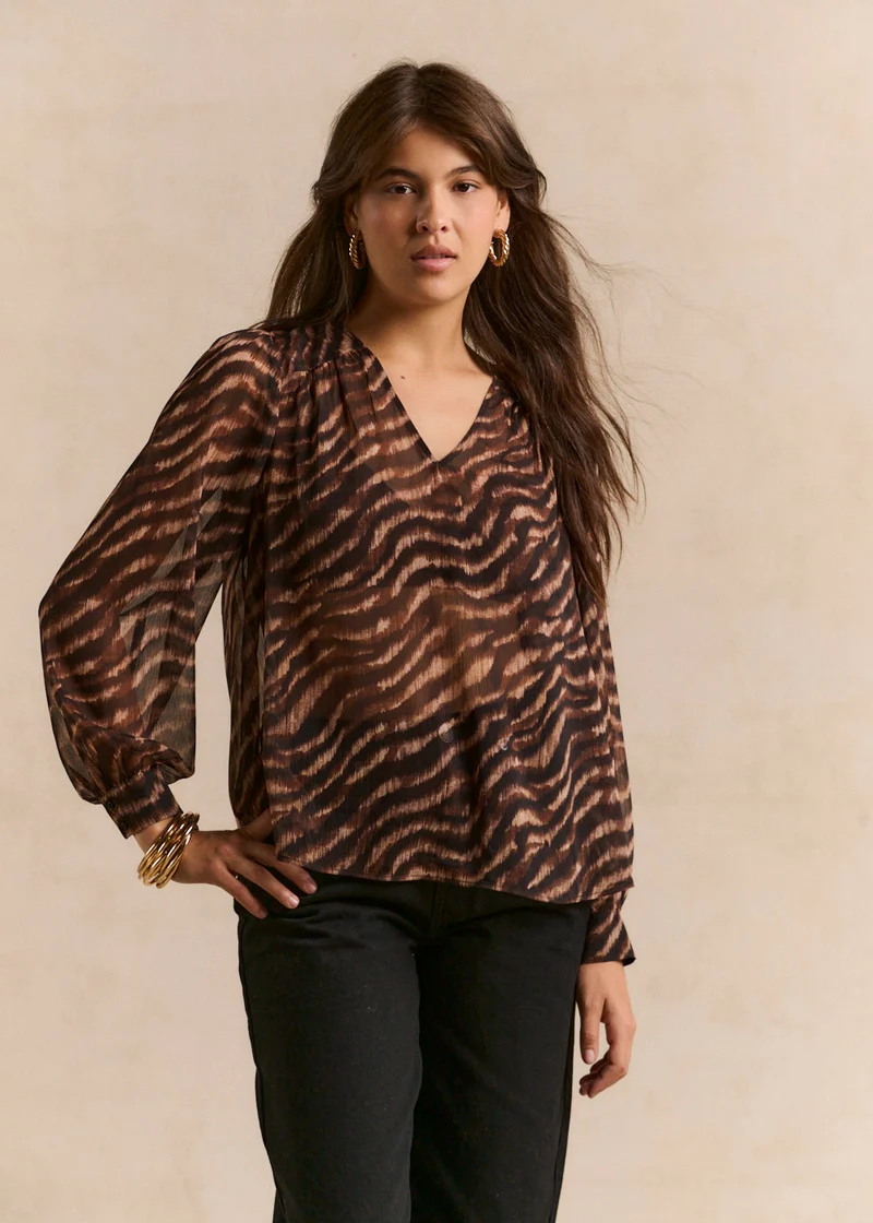 Top ample imprimé animalier