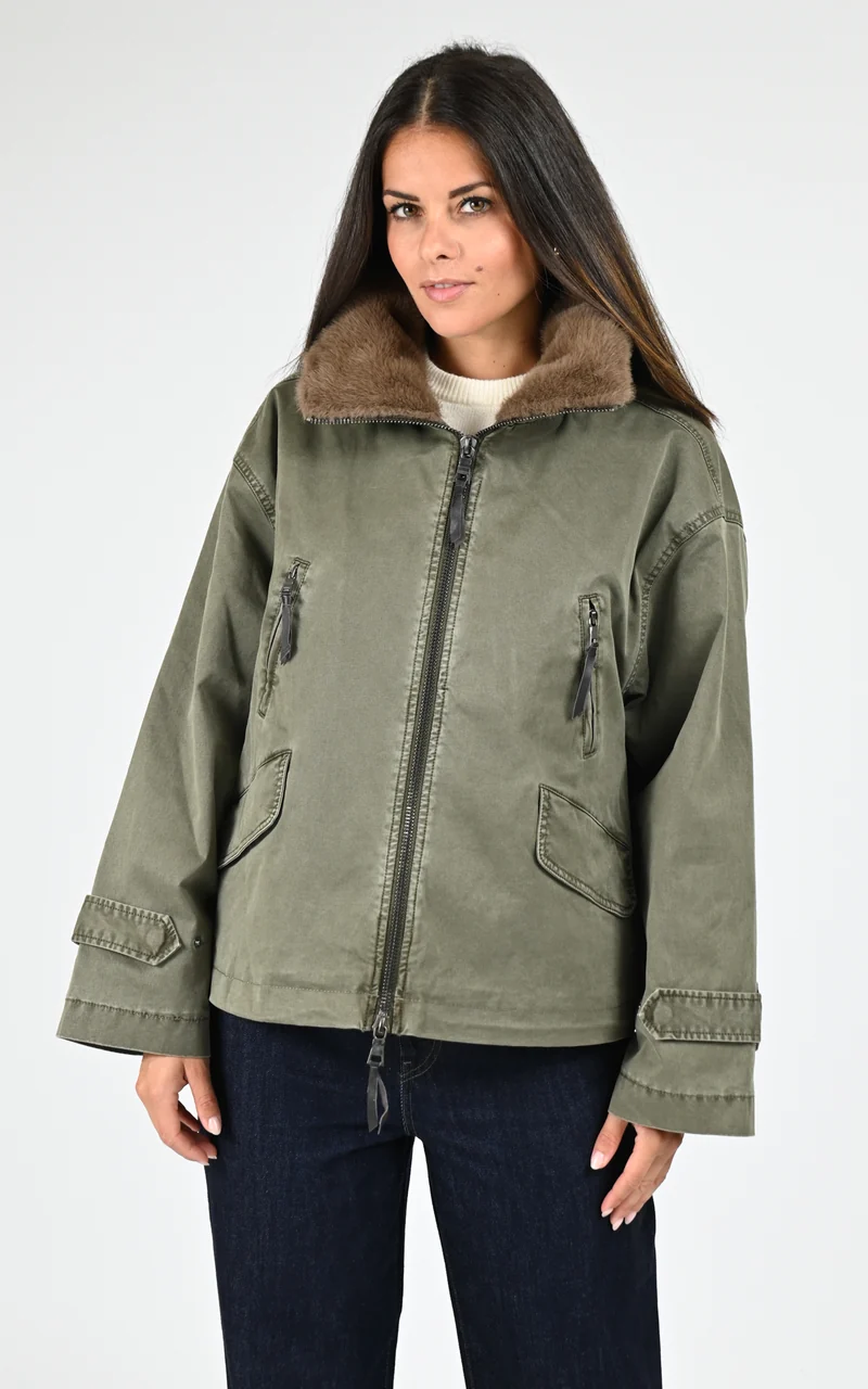 Veste toile army Tyra kaki