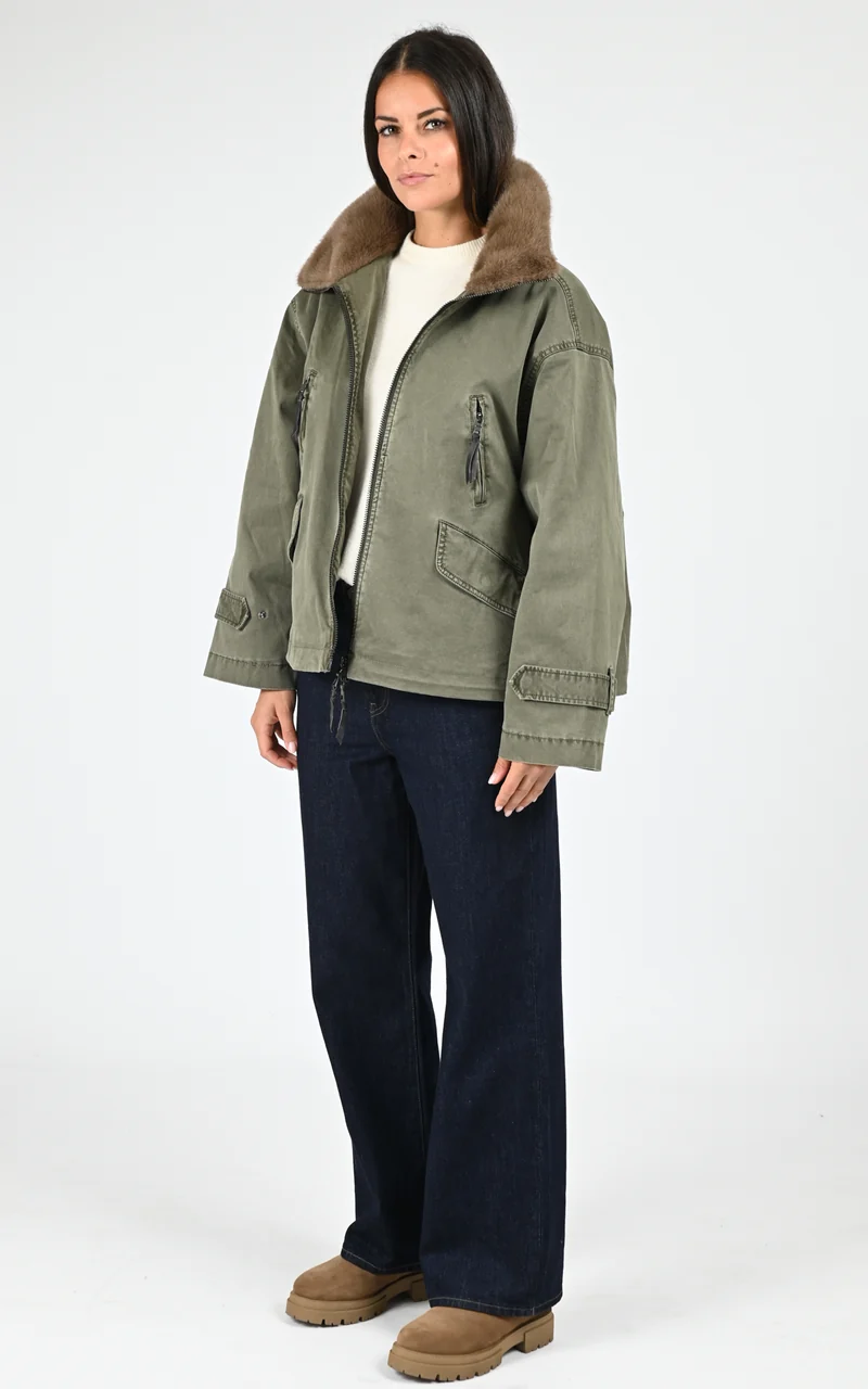 Veste toile army Tyra kaki