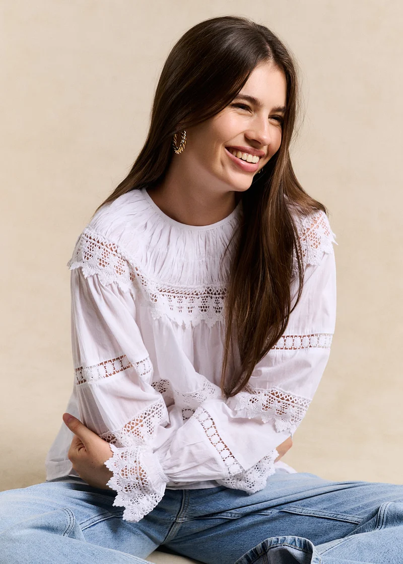 Blouse voile de coton & dentelle