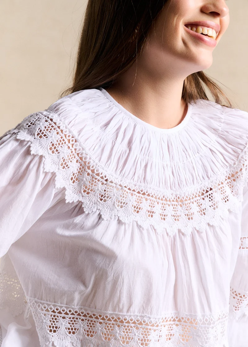 Blouse voile de coton & dentelle