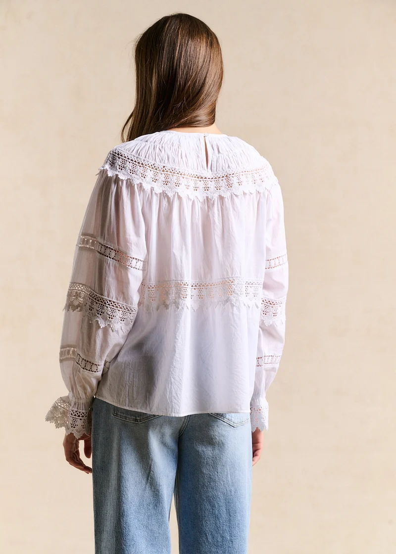 Blouse voile de coton & dentelle