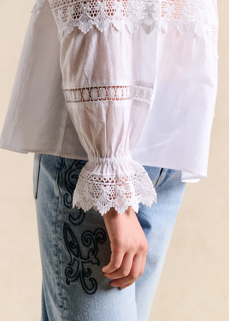 Blouse voile de coton & dentelle