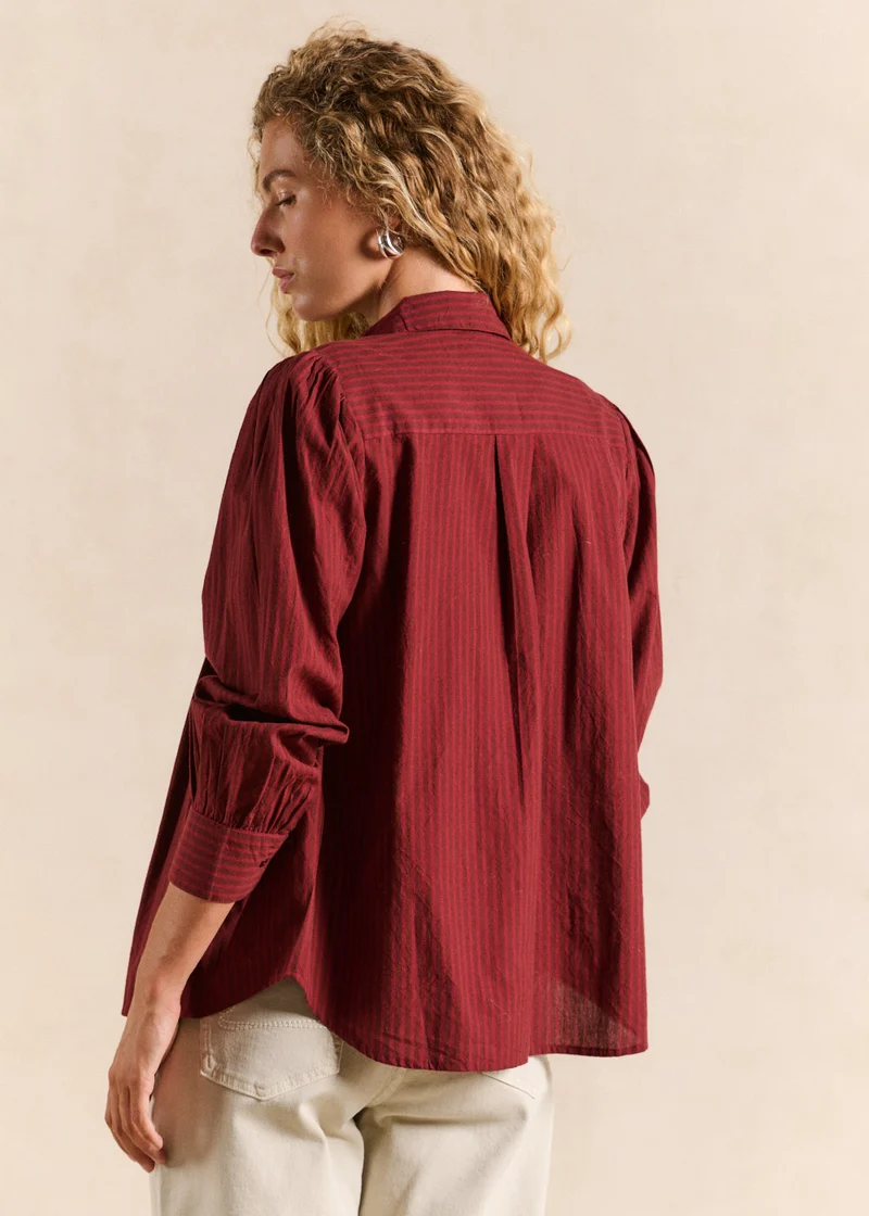 Chemise rayée à smock