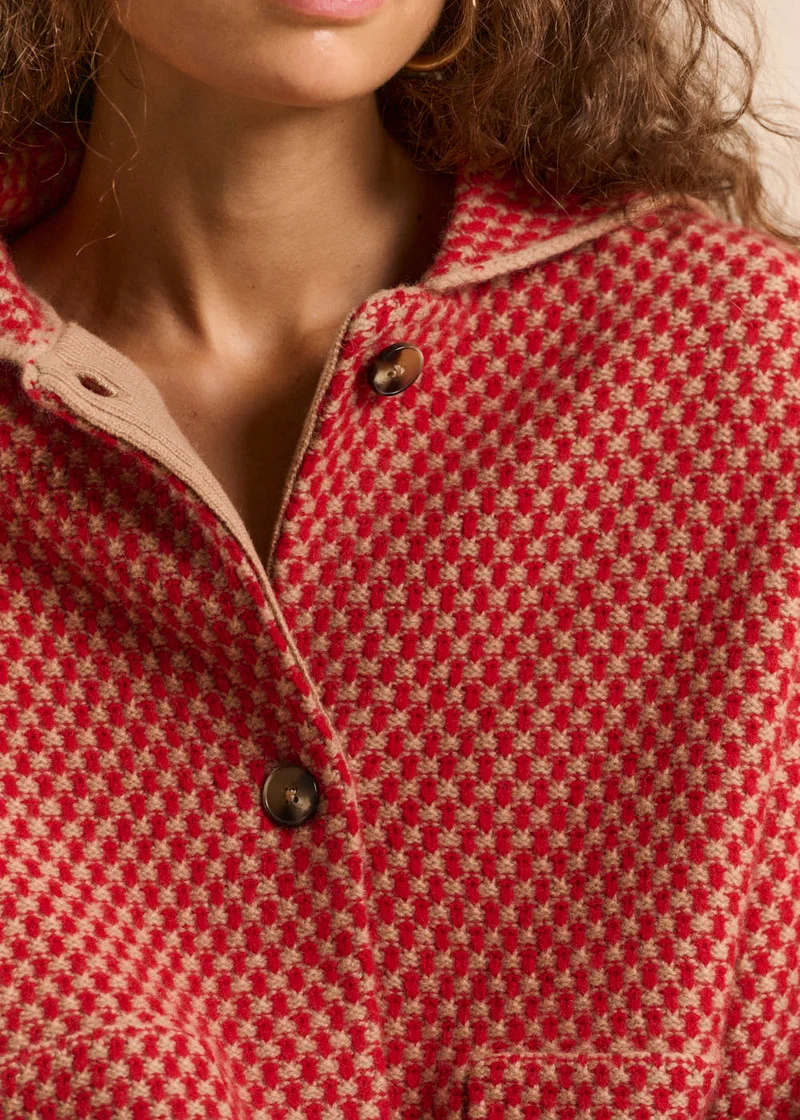 Gilet en maille damier