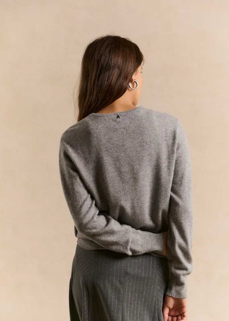 Gilet cachemire boutonné coupe droite