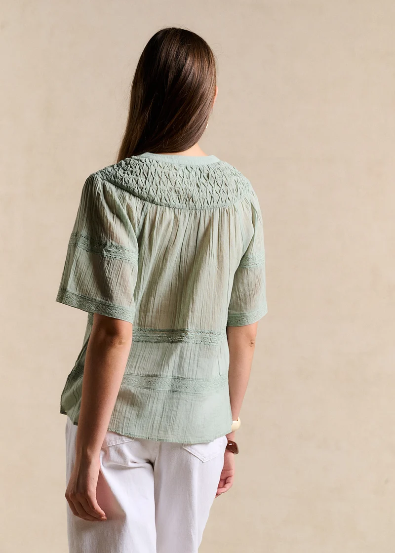 Top en coton à broderie et smock