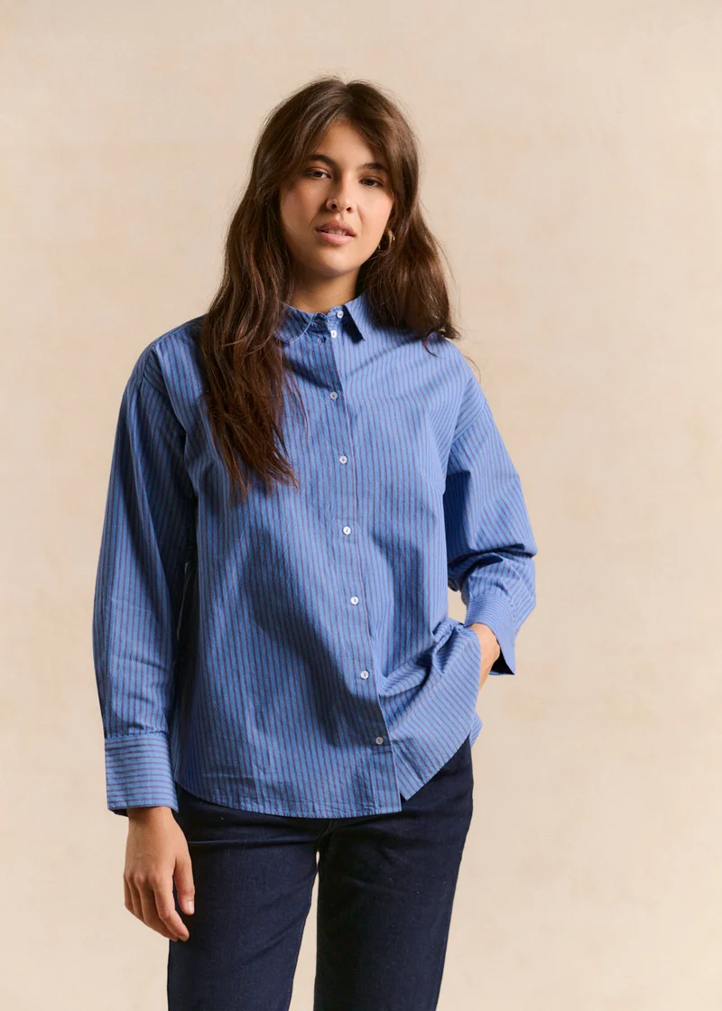 Chemise rayée en coton coupe ample