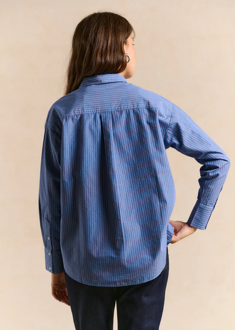 Chemise rayée en coton coupe ample