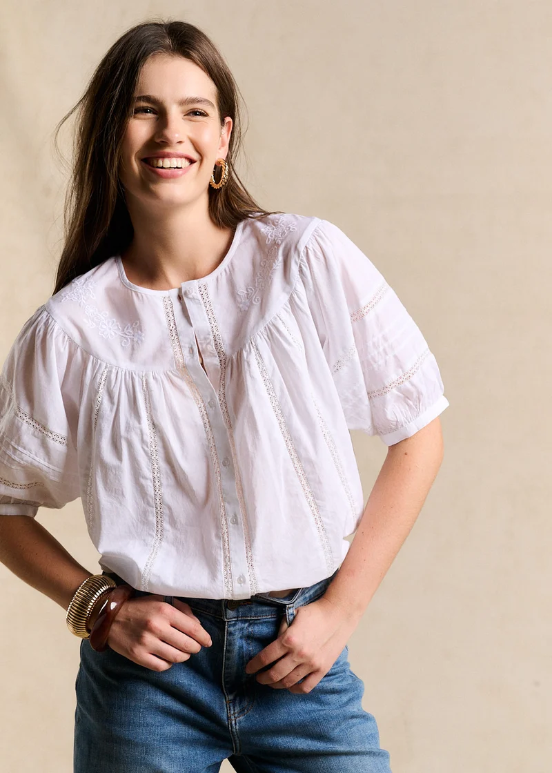 Chemisier brodé en coton